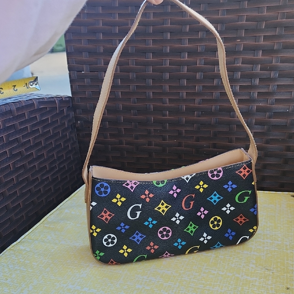 Source Unknown Black Multicolor Logo Print Should… - image 15